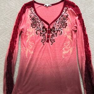 Elegant Pink Embroidered Women's Top